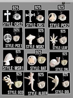 Vintage 925 Sterling Silver Mismatch Single Stud Earrings - Choose Your Style